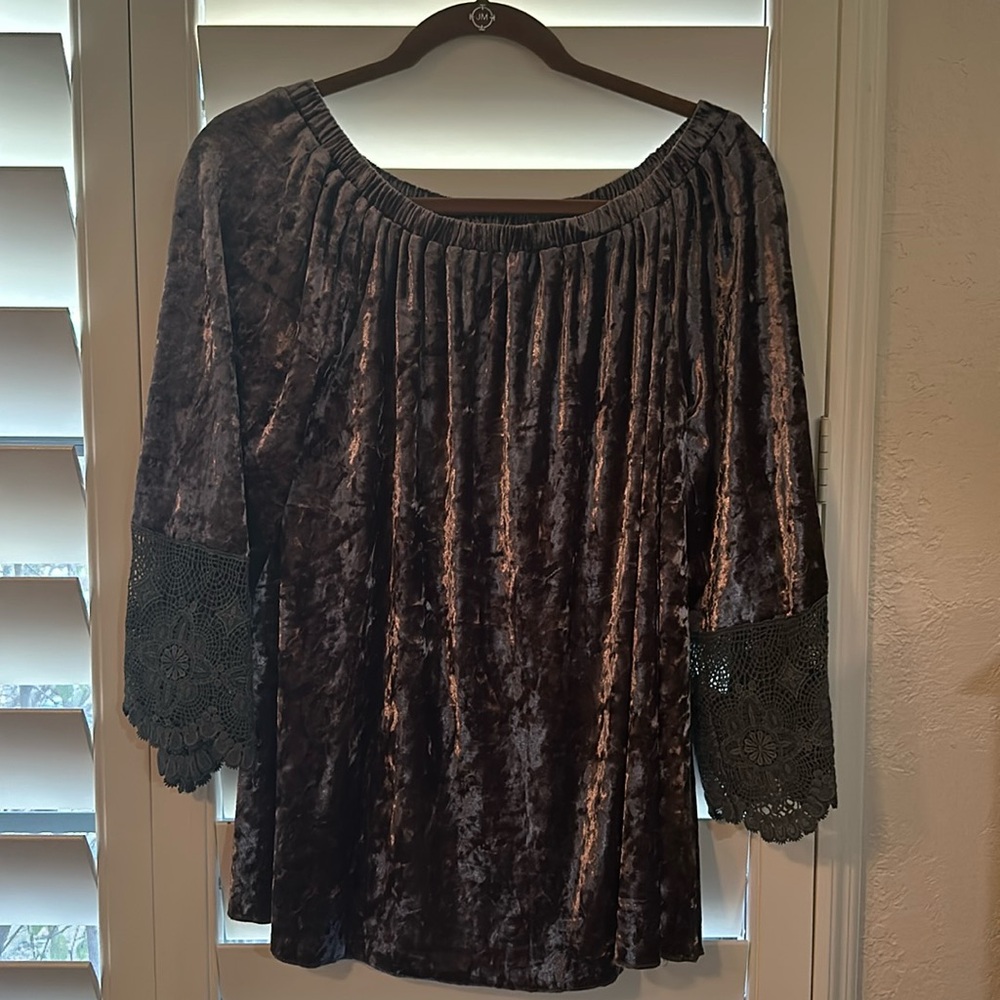 Light weight Velvet “Looking” Top
